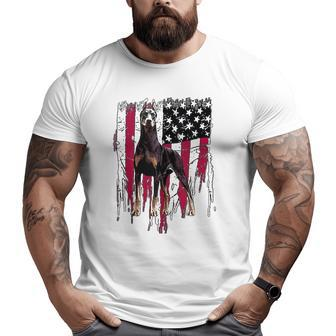 Doberman Pinscher American Flag Usa Awesome Big and Tall Men T-shirt | Mazezy