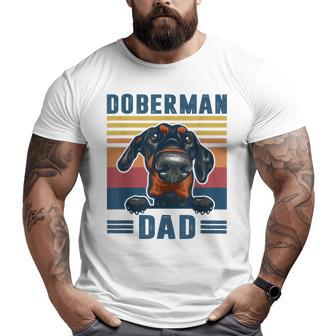 Doberman Pinscher Dad Father Retro Doberman Pinscher Big and Tall Men T-shirt | Mazezy