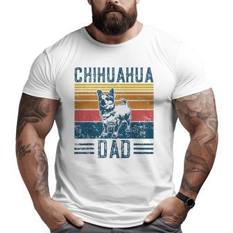 Dog Chihuahua Dad Vintage Chihuahua Dad Big and Tall Men T-shirt | Mazezy