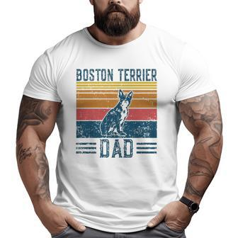 Dog Dad Vintage Boston Terrier Dad Big and Tall Men T-shirt | Mazezy