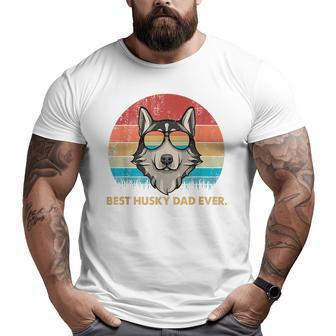 Dog Vintage Best Husky Dad Ever Fathers Day Big and Tall Men T-shirt | Mazezy