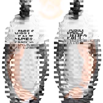 Dumbbells Deadlifts And Diapers American Flag Gym Workout Big and Tall Men T-shirt | Mazezy