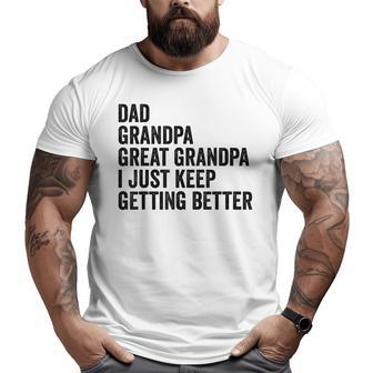 Fathers Day Grandpa From Grandkids Dad Great Grandfather Big and Tall Men T-shirt | Mazezy