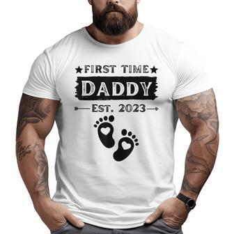First Time Daddy 2023 For Grandfather Fathers Day Men Big and Tall Men T-shirt | Mazezy