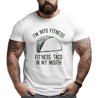 Fitness Taco Gym Graphic Big and Tall Men T-shirt | Mazezy