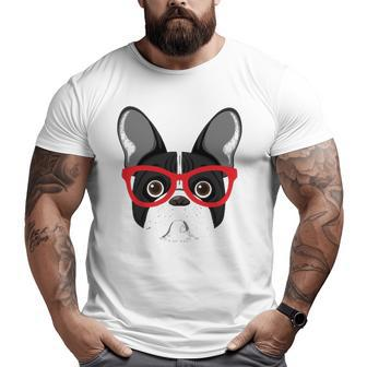 Frenchie With Glasses Frenchie Bulldog Big and Tall Men T-shirt | Mazezy