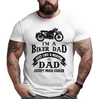 Biker Dad Motorbiker Motorcyclist Motorcycle Big and Tall Men T-shirt | Mazezy