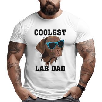 Coolest Lab Dad For Black Labrador Dog Lover Men Big and Tall Men T-shirt | Mazezy