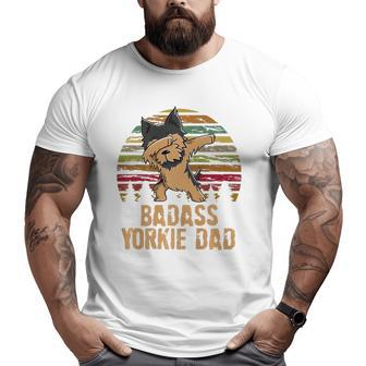 Dabbing Badass Yorkie Dad Big and Tall Men T-shirt | Mazezy UK