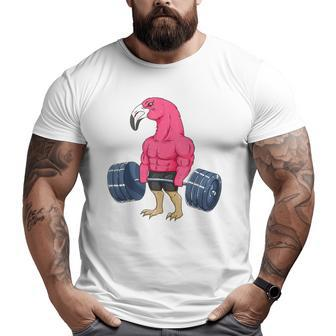 Flamingo Weightlifting Bodybuilder Muscle Fitness Big and Tall Men T-shirt | Mazezy