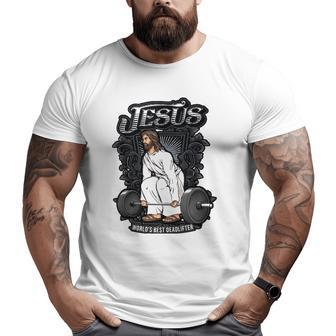 Jesus Christian Weight Lifting Pun Men Him Gag Tank Top Big and Tall Men T-shirt | Mazezy