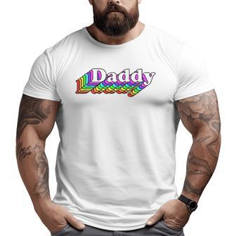 Gay Daddy Bear Retro Style Lgbt Rainbow Lgbtq Pride Daddy Big and Tall Men T-shirt | Mazezy