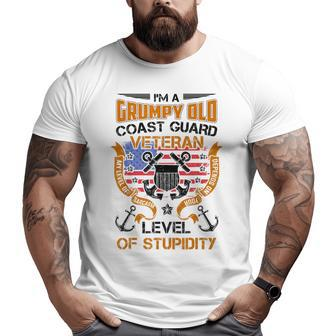Grumpy Old Coast Guard Veteran Sarcasm Stupidity Big and Tall Men T-shirt | Mazezy