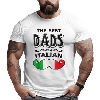 Italian Dad Cool Father's Day Mustache Flag Big and Tall Men T-shirt | Mazezy