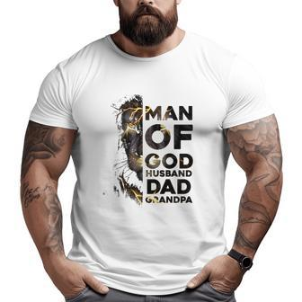 Lion Man Of God Husband Dad Grandpa Fathers Day Big and Tall Men T-shirt | Mazezy UK