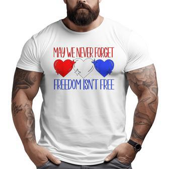 Memorial Day Quote For Veterans Patriotic Red White Blue Big and Tall Men T-shirt | Mazezy