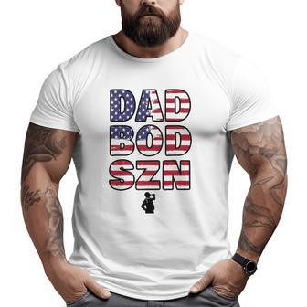Mens American Flag Dad Bod Big and Tall Men T-shirt | Mazezy