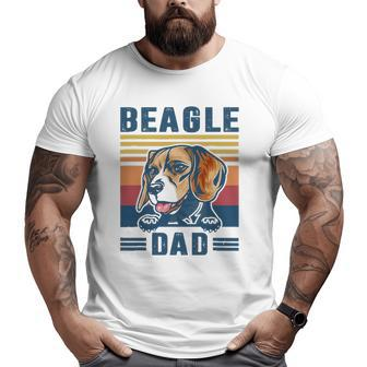 Mens Beagle Dad Father Retro Beagle Dog Dad Big and Tall Men T-shirt | Mazezy