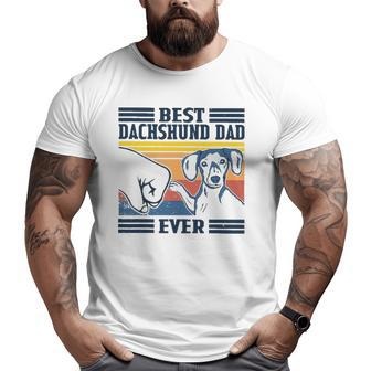 Mens Best Dachshund Dad Ever Dog Lover Father's Day Big and Tall Men T-shirt | Mazezy