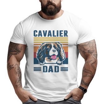 Mens Cavalier King Charles Spaniel Dad Father Retro Cavalier King Big and Tall Men T-shirt | Mazezy