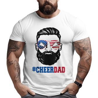 Mens Mens Cheer Dad Fathers Day Patriotic 4Th Of July Beard Dad Big and Tall Men T-shirt | Mazezy