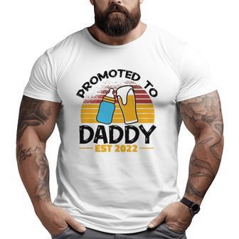 Mens First Time Dad Promoted To Daddy 2022 Big and Tall Men T-shirt | Mazezy