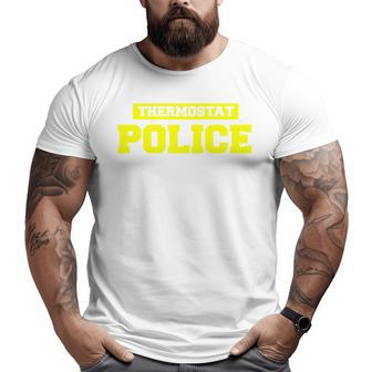 Mens Father's Day Shirt Thermostat Police Dad Shirts Big and Tall Men T-shirt | Mazezy