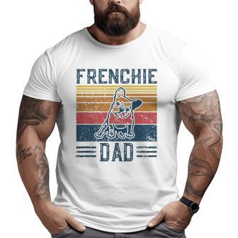 Mens Vintage Frenchie Dad For Men French Bulldog Big and Tall Men T-shirt | Mazezy