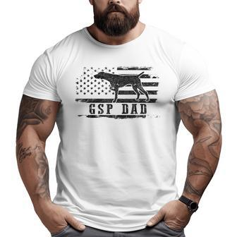 Mens Gsp Dad Usa American Flag German Shorthaired Pointer Dog Big and Tall Men T-shirt | Mazezy
