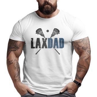 Mens Lax Dad Lacrosse Player Father Parent Coach Vintage Big and Tall Men T-shirt | Mazezy