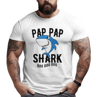 Mens Pap Pap Shark Father Grandpa Halloween Christmas Big and Tall Men T-shirt | Mazezy