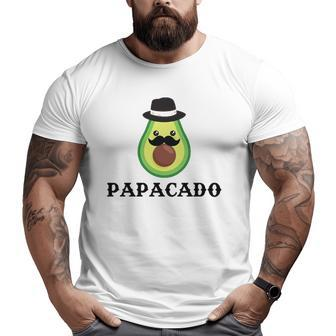 Mens Papacado Father's Day Avocado Fresh Organic Lover Big and Tall Men T-shirt | Mazezy