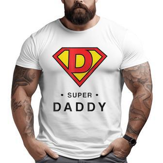 Mens Super Daddy Father's Day Present Super Hero Big and Tall Men T-shirt | Mazezy