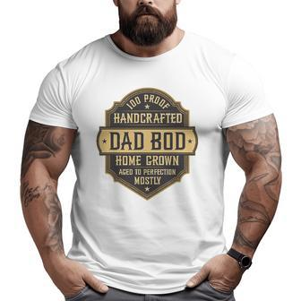 Mens Vintage Whiskey Label Dad Bod Drinking Father's Day Big and Tall Men T-shirt | Mazezy