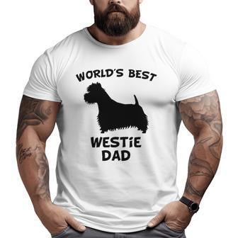 Mens World's Best Westie Dad Dog Owner Big and Tall Men T-shirt | Mazezy