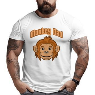 Monkey Dad Retro Vintage Comic Big and Tall Men T-shirt | Mazezy