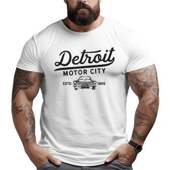 Motor City Muscle Car Detroit Novelty Big and Tall Men T-shirt | Mazezy