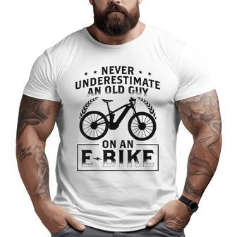 Mountain Bike Ebike Biker Dad Grandpa Cyclist Ebike Big and Tall Men T-shirt | Mazezy