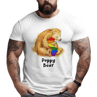 Poppy Bear Proud Dad Lgbt Gay Pride Lgbt Dad Big and Tall Men T-shirt | Mazezy