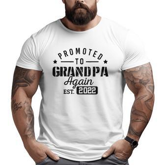Promoted To Grandpa Again 2022 Baby Pregnancy Announcement Big and Tall Men T-shirt | Mazezy UK