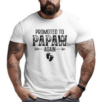 Promoted To Papaw Again Vintage Father's Day For Dad Big and Tall Men T-shirt | Mazezy