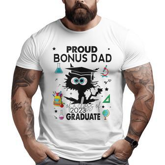 Proud Bonus Dad Of A Class Of 2023 Graduate Black Cat Big and Tall Men T-shirt | Mazezy
