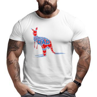Red Heart Love Blue Dad Cute Kangaroo Daddy Father's Day Big and Tall Men T-shirt | Mazezy DE