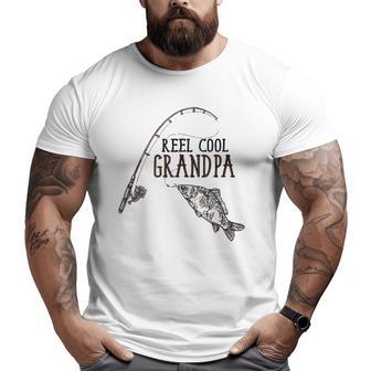 Reel Cool Grandpa Cute Happy Father's Day Fishing Big and Tall Men T-shirt | Mazezy