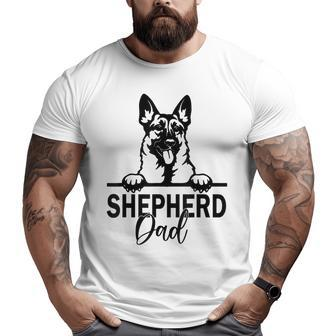 Retro German Shepherd Dad Dog Owner Pet Shepard Father Big and Tall Men T-shirt | Mazezy