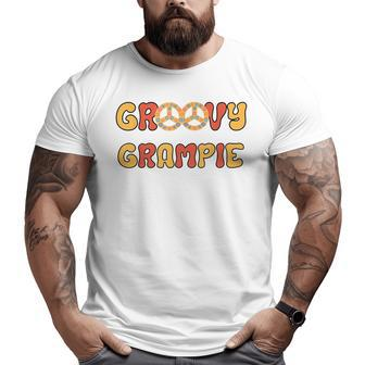 Retro Groovy Grampie Grandpa Family Matching Fathers Day Big and Tall Men T-shirt | Mazezy