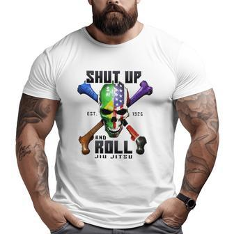 Skull Shut Up And Roll Jiu Jitsu Est 1926 Ver2 Big and Tall Men T-shirt | Mazezy UK