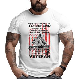 Solemn Oath To Defend The Constitution Veteran's Day Big and Tall Men T-shirt | Mazezy