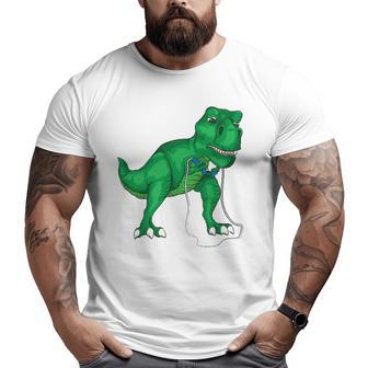 T-Rex Hates Jump Rope Cute Love Dinosaurs Gym Big and Tall Men T-shirt | Mazezy