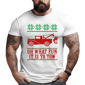 Tow Truck Driver Christmas -Oh What Fun It Is To Tow Big and Tall Men T-shirt | Mazezy